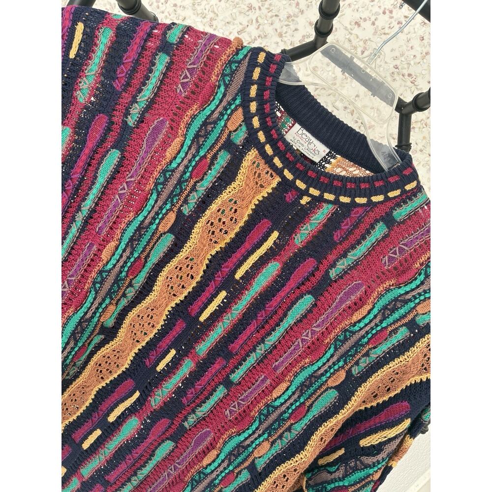 Vintage Carlo Alberto Sweater Mens XL Australian Multi Color Patterned